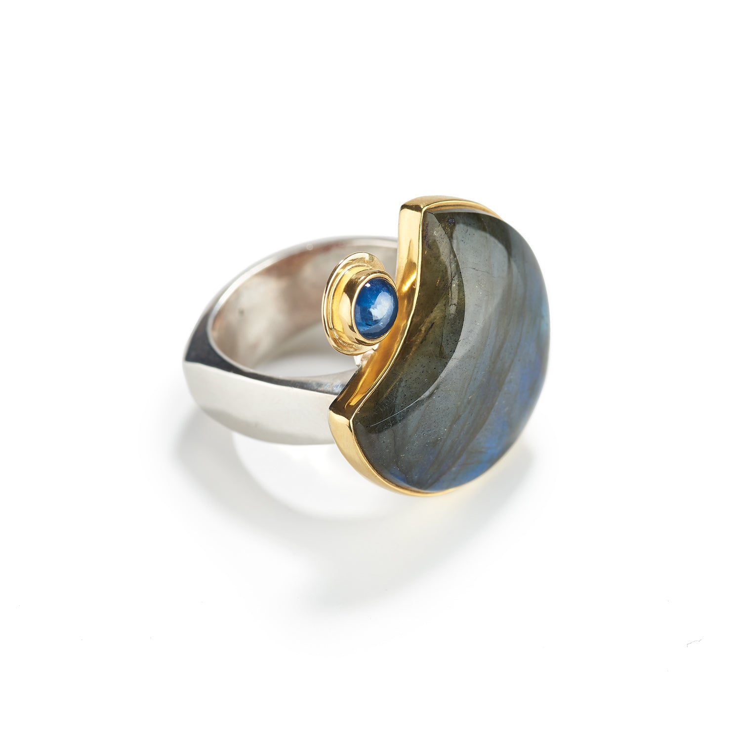Labradorite & Sapphire Ring