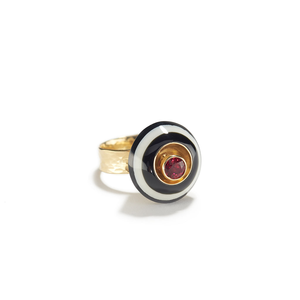 Moving Ruby Ring in Black & White with Moving Ruby by Jeff & Susan Wise | _18K ...
