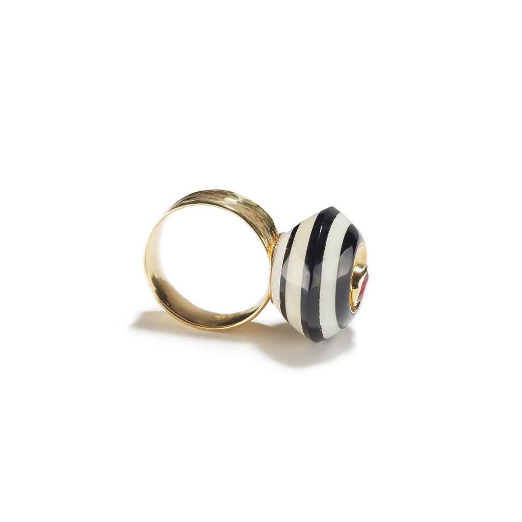 Moving Ruby Ring in Black & White with Moving Ruby by Jeff & Susan Wise | _18K ...