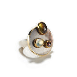 Mobile Ring in Gold, Silver & Brown Stones