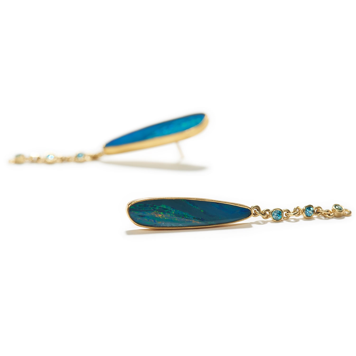 Earrings in Opal & Zircon