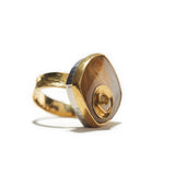Ring in Gold, Palladium, Quartz & Diamond