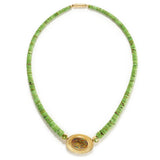 Necklace in Gold, Gaspeite, Opal, & Tourmaline