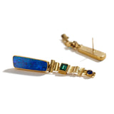 Earrings in Opal, Tourmaline, and Sapphire