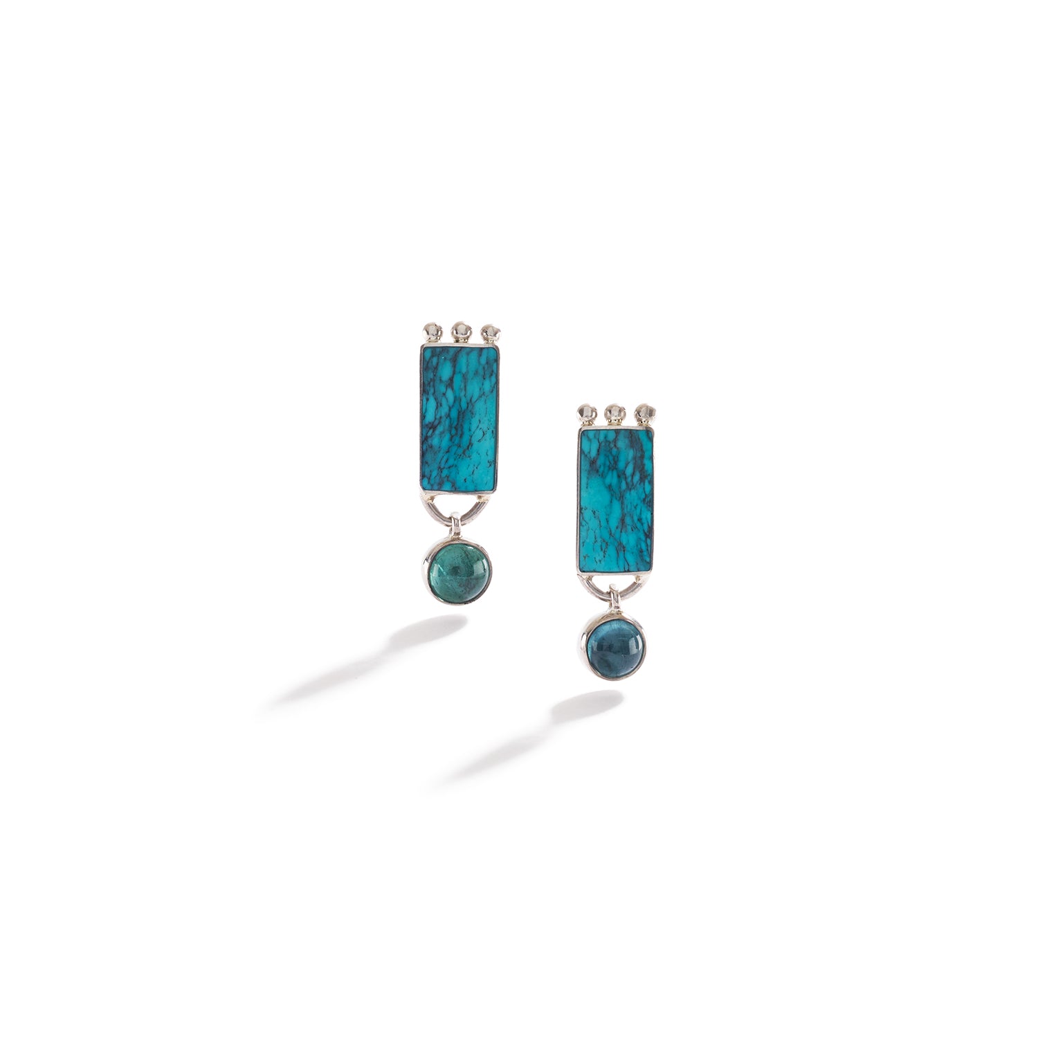 Turquoise Palladium Earrings