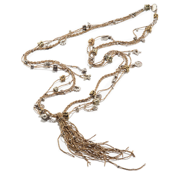 Long Braided Necklace by Lucia Antonelli | _insale Antique Beads lucia ...
