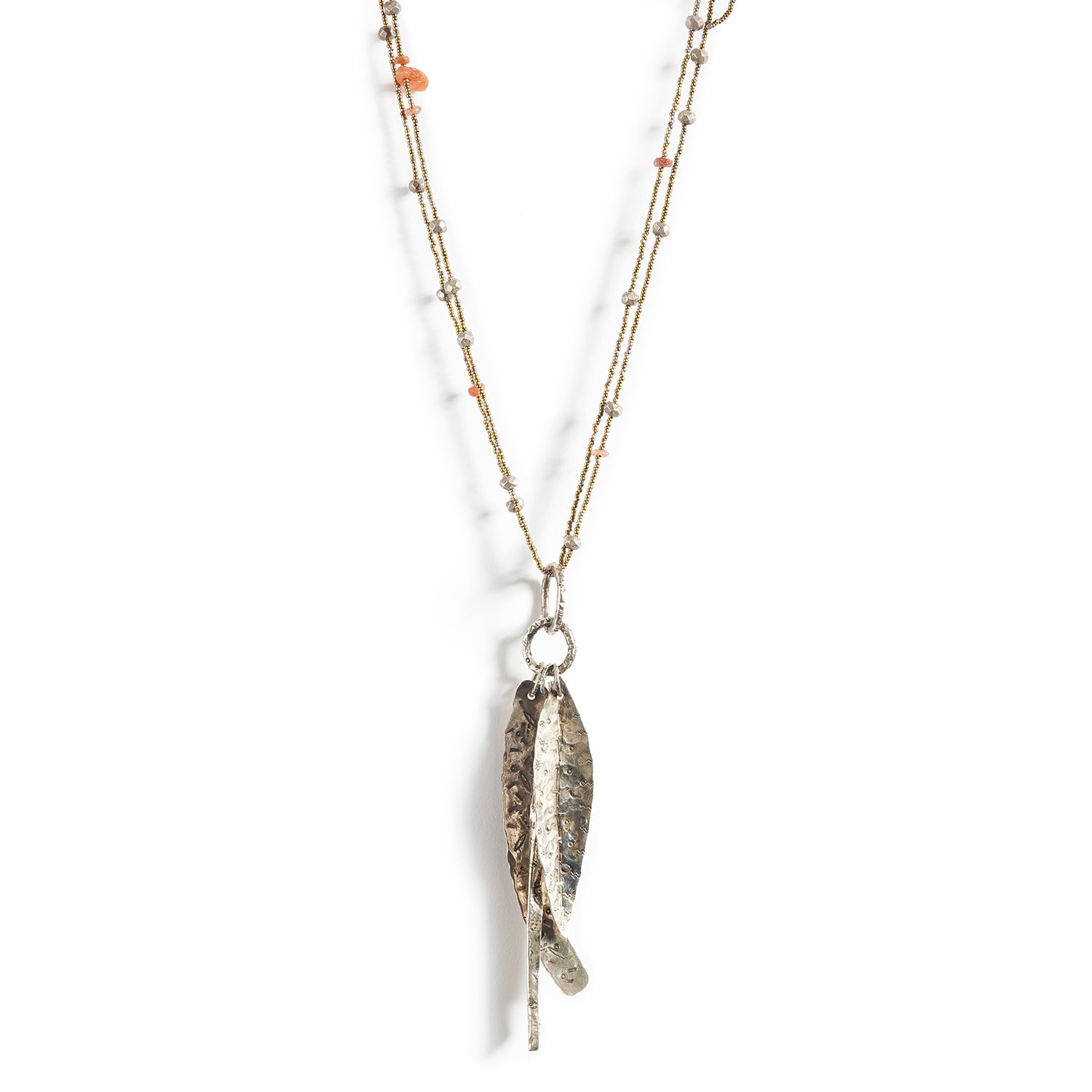 Long Strands with Silver Pendants and Ancient Carnelian