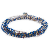 Tassel Necklace with Blue Quartz, Garnet & Labradorite