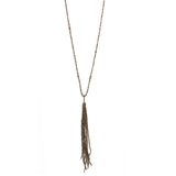 Tassel Necklace with Pyrite and Andalusite