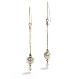 Drop Earrings with Aqua & Freshwater Pearls