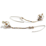 Drop Earrings with Aqua & Freshwater Pearls