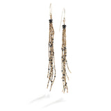 Tassel Earrings with Black Spinel