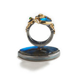 Garnet, Sapphire, Labradorite Ring