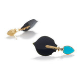 Kazakhstan Turquoise & Edwards Black Jade Earrings