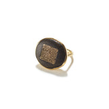Granulated Gold and River Stone Ring
