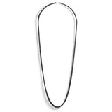 Long Knitted Oxidized Silver Necklace