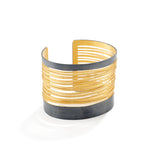 Gold and Oxidized Silver Striped Bracelet