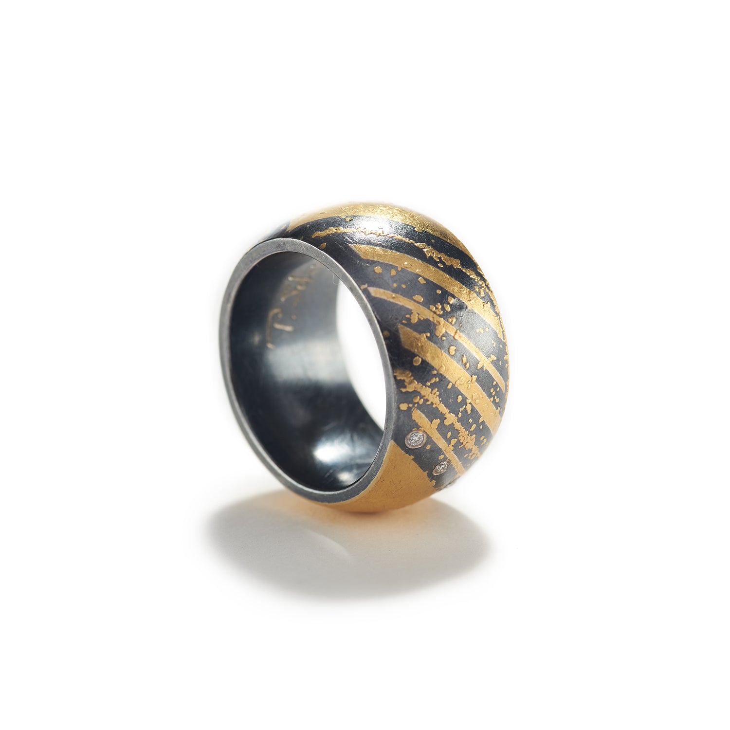 Oxidized Sterling & Gold Ring