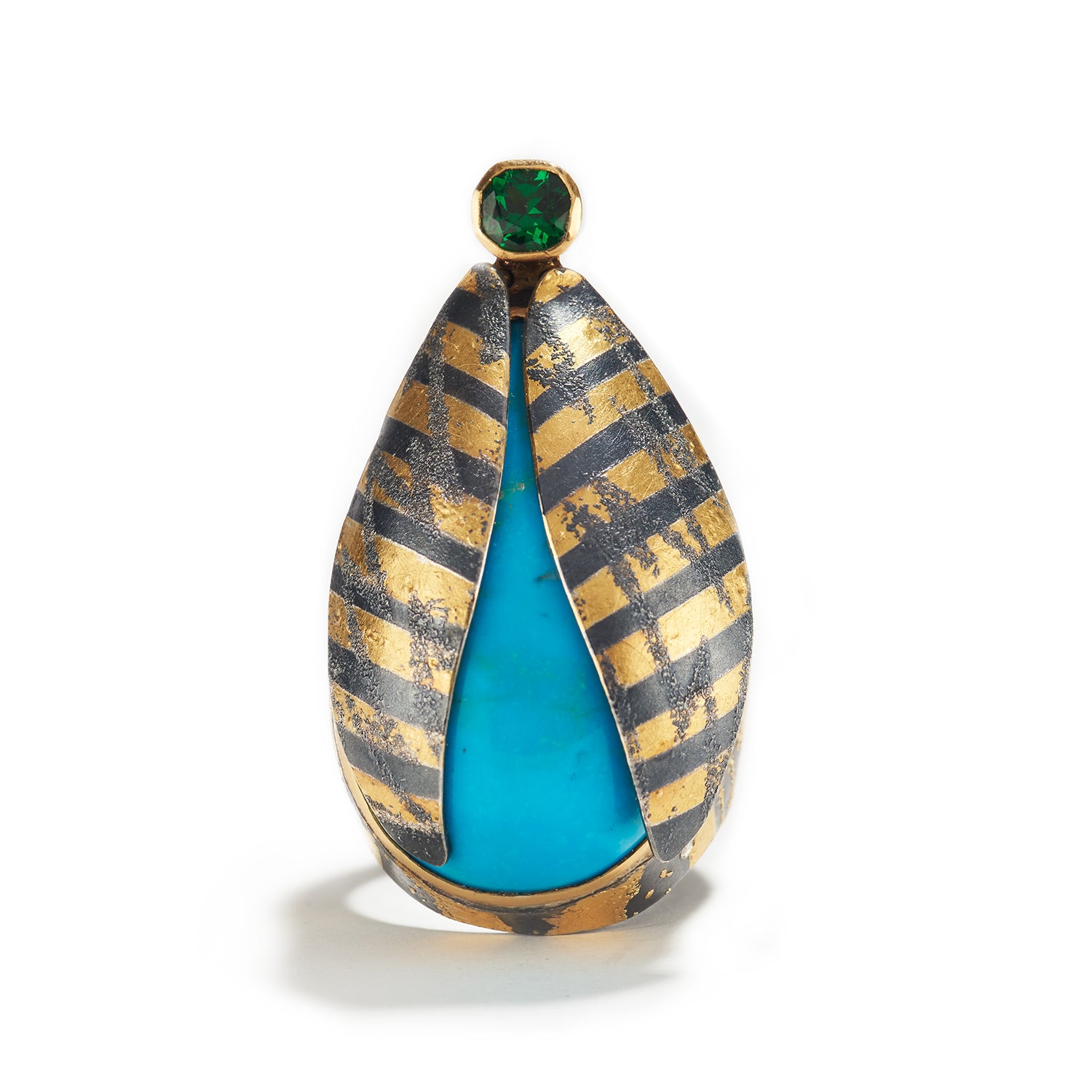 Tsavorite & Turquoise Ring