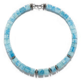 Statement Aqua Necklace with Silver