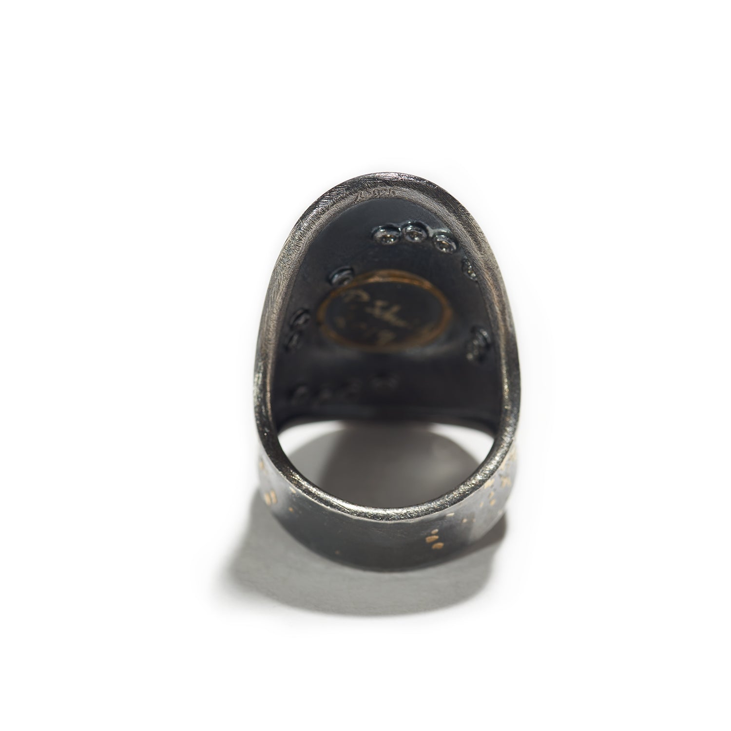 Long Moonstone & Diamond Ring