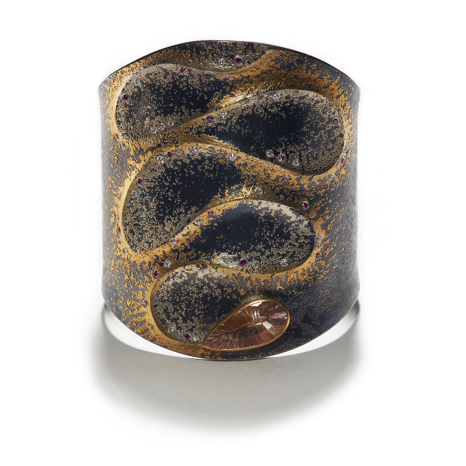 Morganite Snake Cuff Bracelet