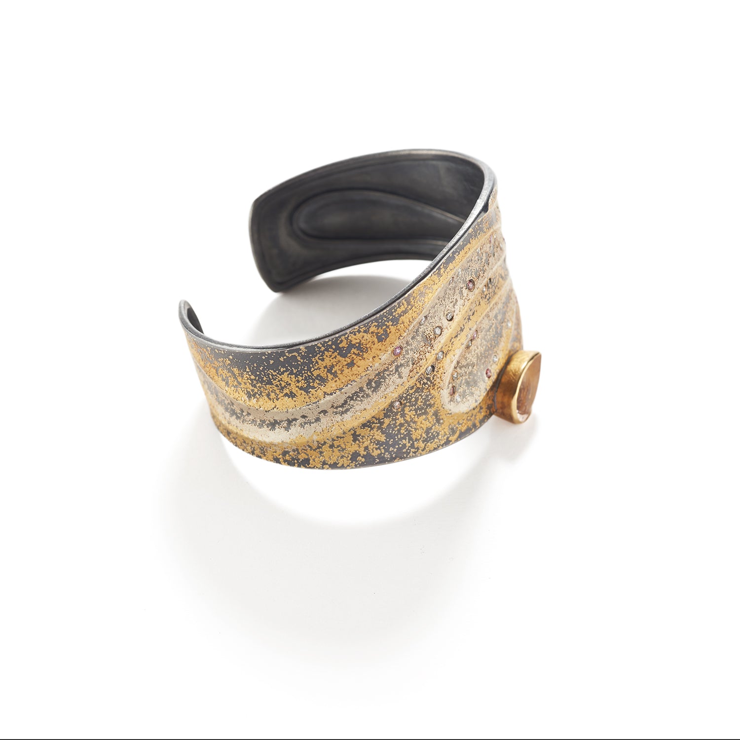 Short Morganite Snake Cuff Bracelet