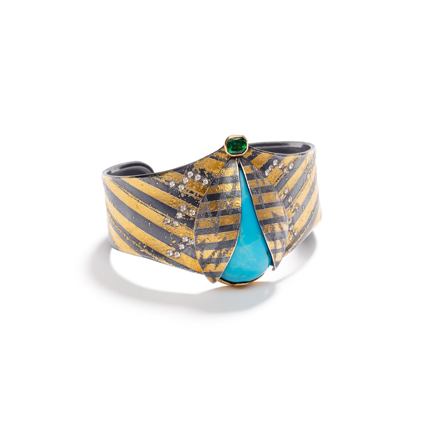 Turquoise & Tsavorite Bracelet