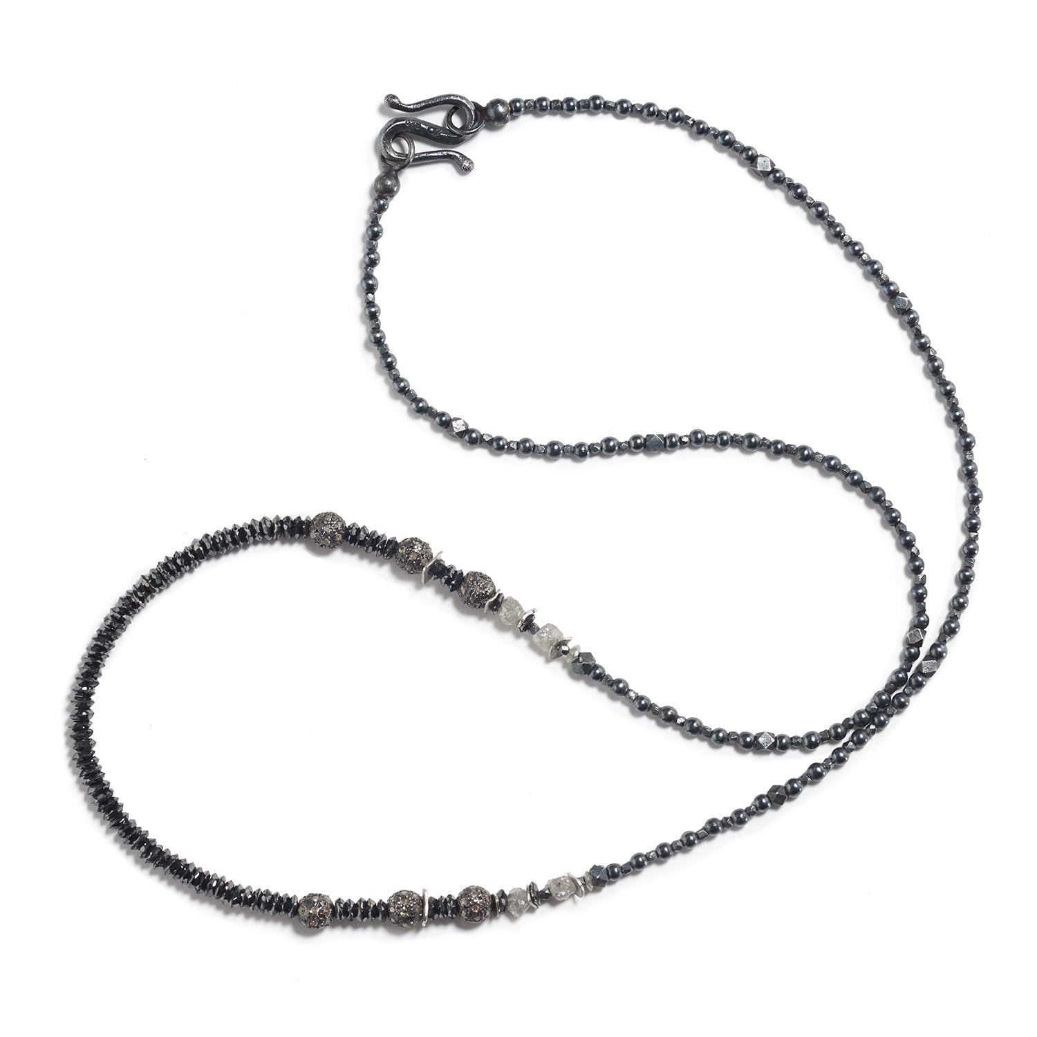 Black and Grey Diamond Necklace