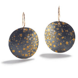 Undulating Silver & Gold Disk Earrings