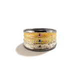 Ripple 3-Layered Gold Ring with Diamonds