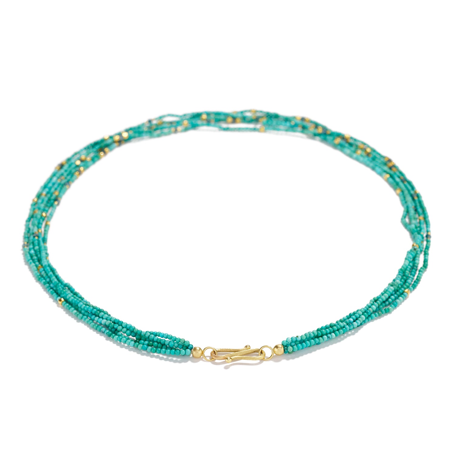 Turquoise and Nepalese Gold Necklace