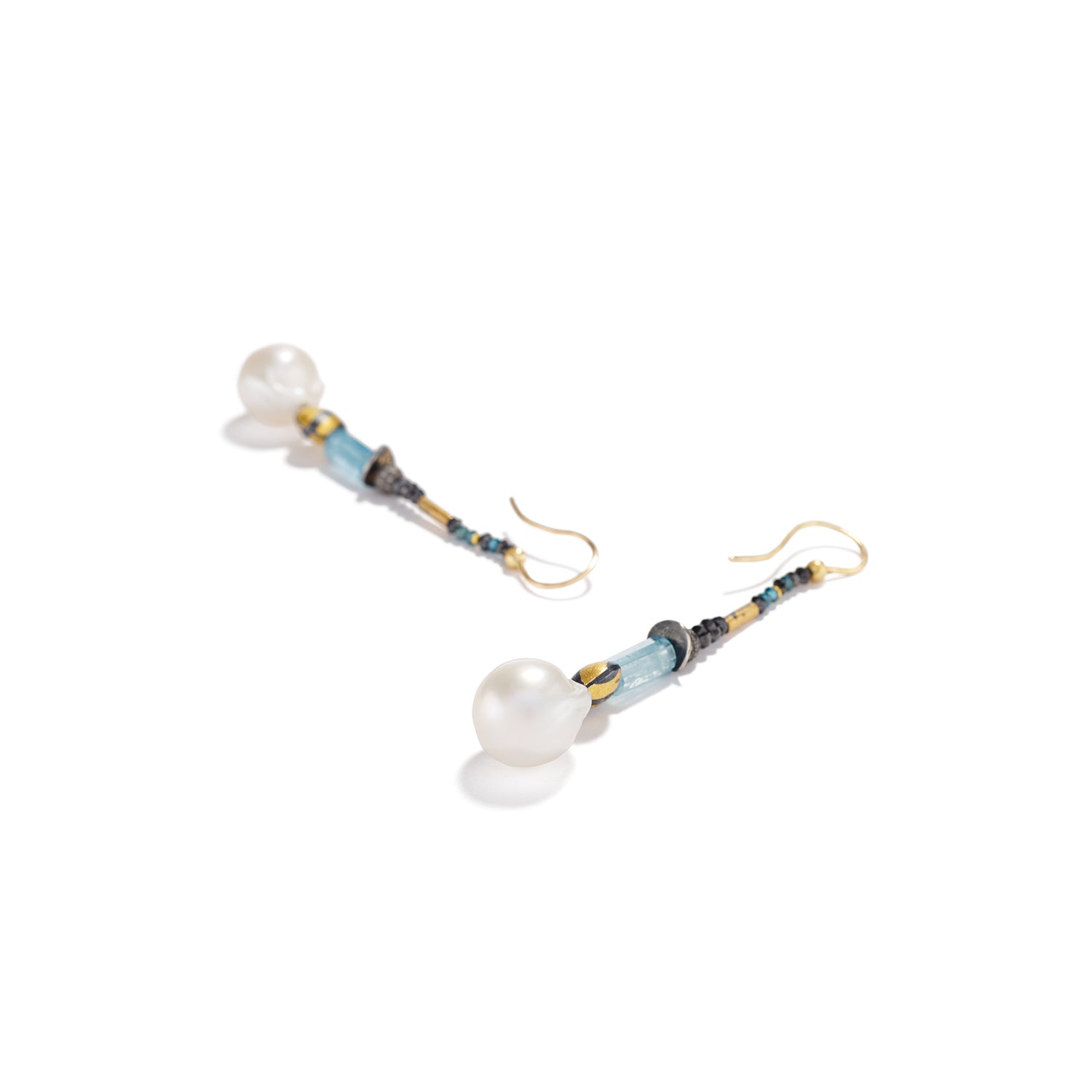 Pearl and Aquamarine Medley Earrings