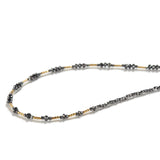Burma Gold, Black Diamonds & Silver Necklace