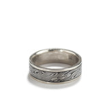 Damascus Steel Ring with Palladium~7mm