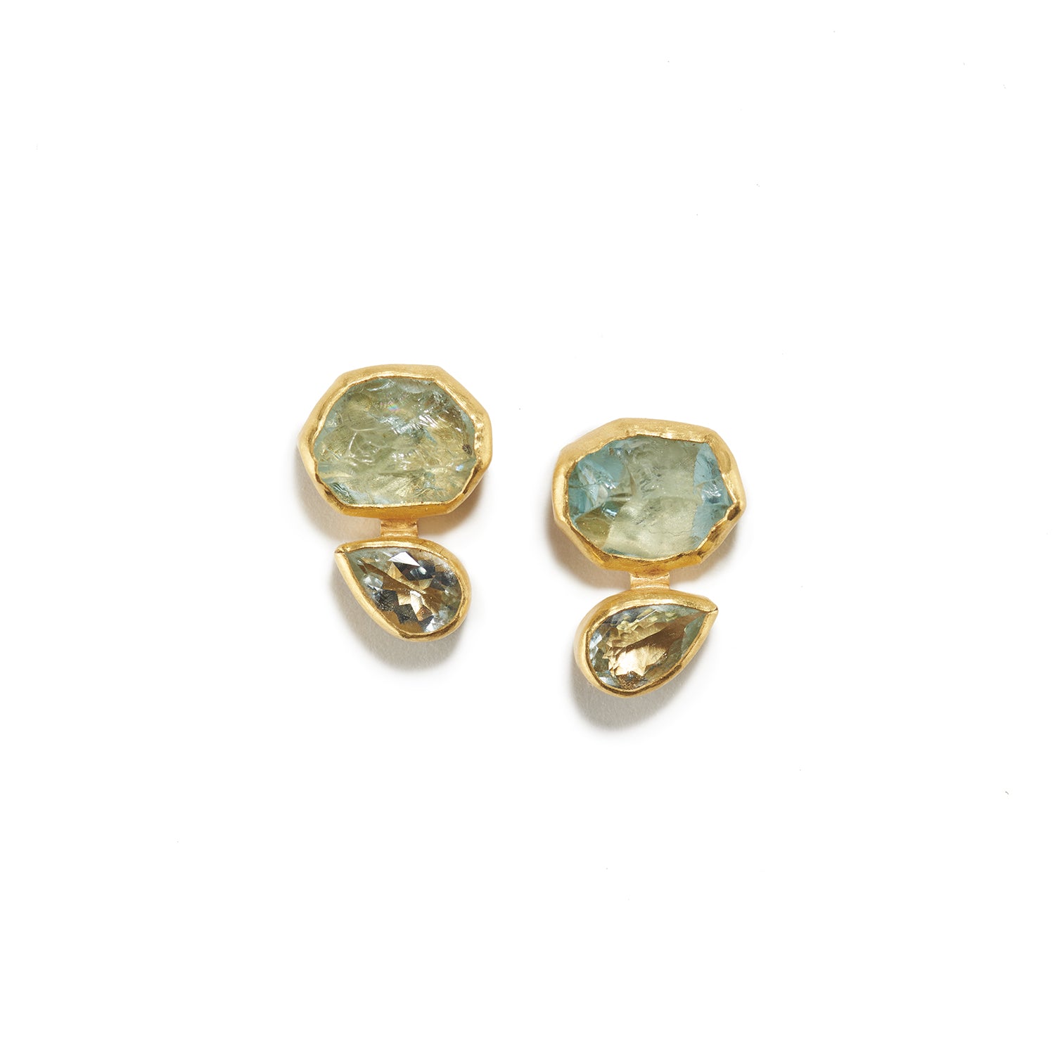 Aqua Crystal Stud Earrings