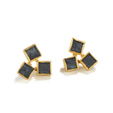 Small Hematite Square Earrings