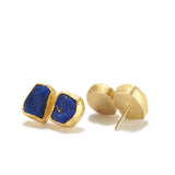 Stacked Rough Lapis Earrings