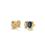 Green Tourmaline Earrings with Keshi Pearl