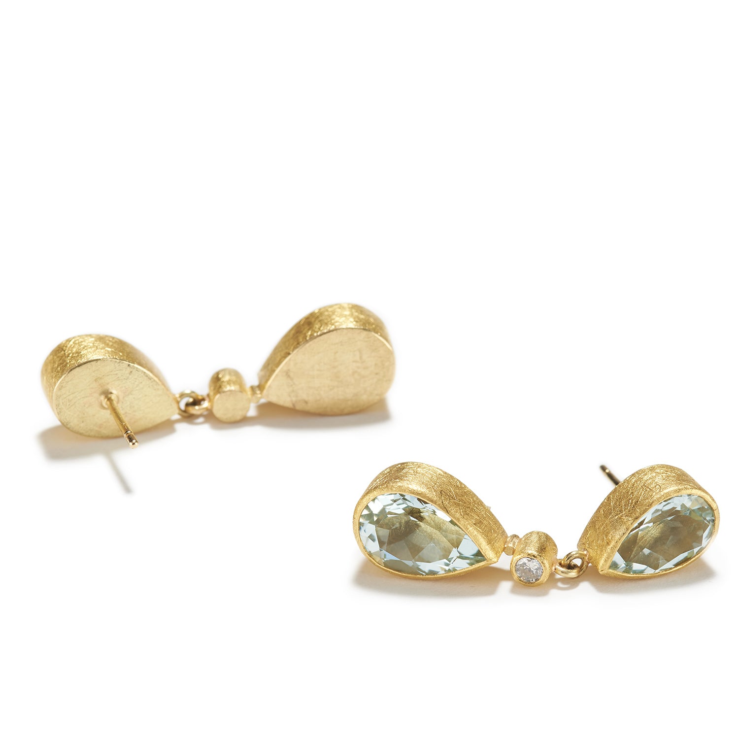 Aqua Drops with Diamond Earrings