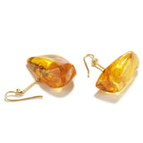 Honey Colored Amber Boats on Wire Earrings