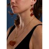 Cognac Amber Pebbles on French Wire Earrings