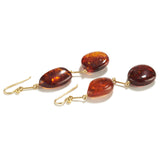 Cognac Amber Pebbles on French Wire Earrings