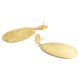 Oval Hanging Gold Earrings