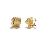 Folded Hexagon Gold Earrings
