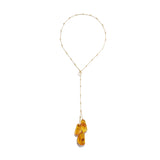 Honey Amber Long Drop Necklace