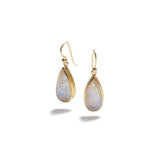 Faceted Moonstone Tear Drops on French Wire
