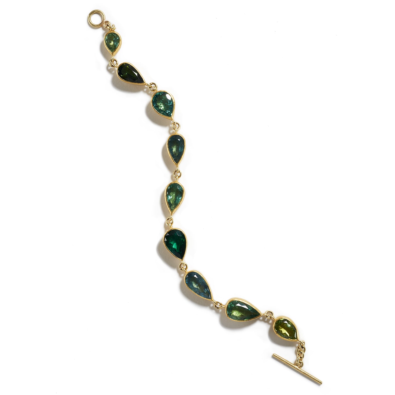 Shades of Green Tourmaline Bracelet