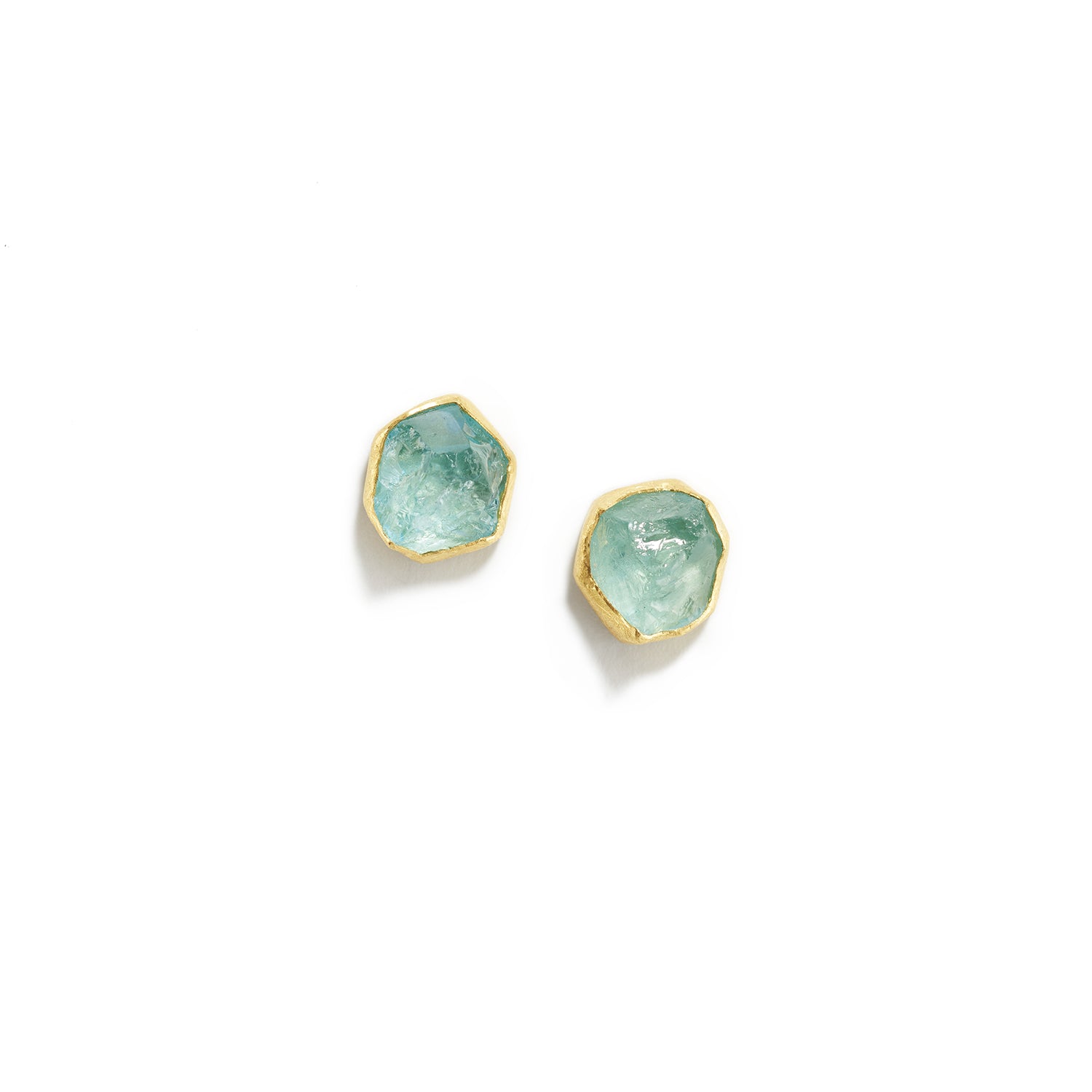 Uncut Aquamarine Earrings