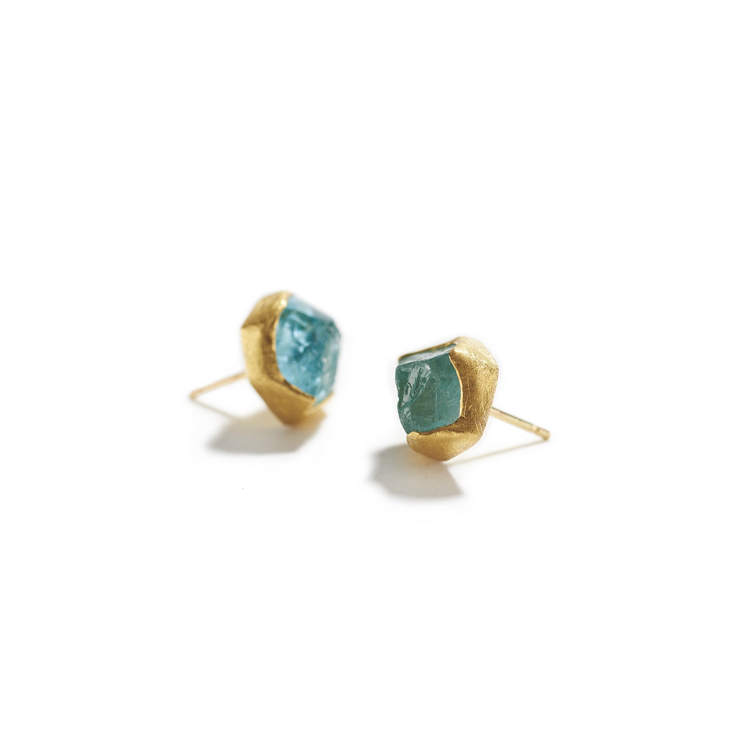 Uncut Aquamarine Earrings